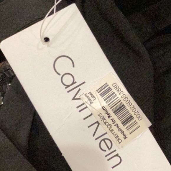 NWT Calvin Klein Sequin Racerback Shift Dress M Black - Picture 11 of 12